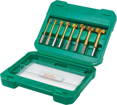Grizzly T33693 Forstner Bit Set PRO Titanium Coated Hex Shank 8-Pc 1/4