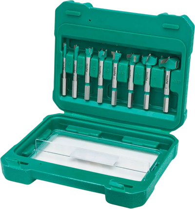 Grizzly T33694 Forstner Bit Set PRO Tungsten Carbide Hex Shank 8 Pc 1/4