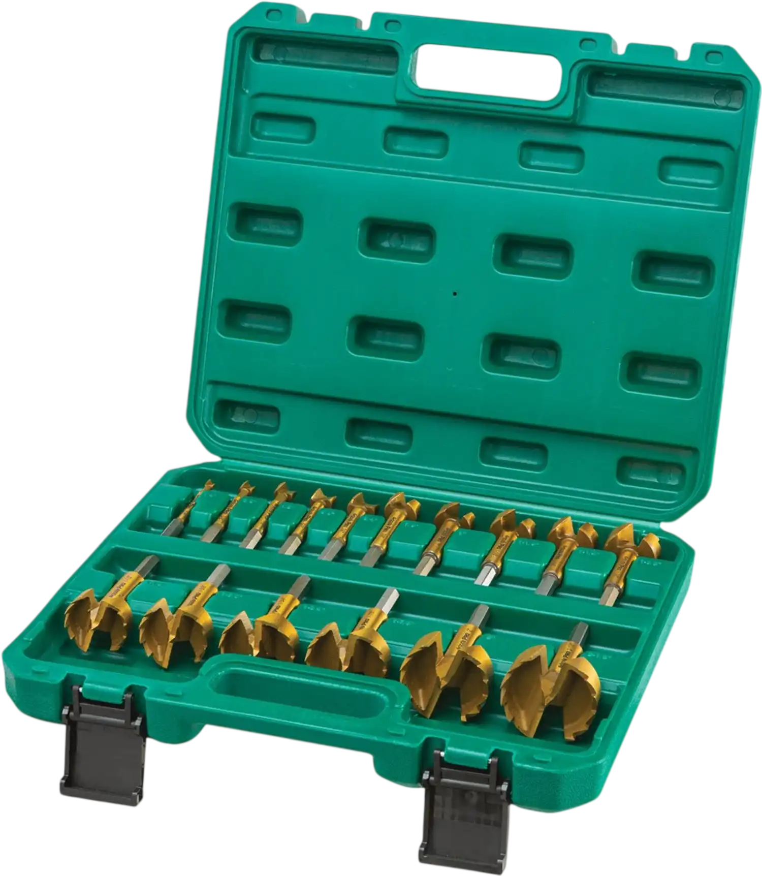 Grizzly T33695 Forstner Bit Set PRO Titanium Coated Hex Shank 16 Pc 1/4