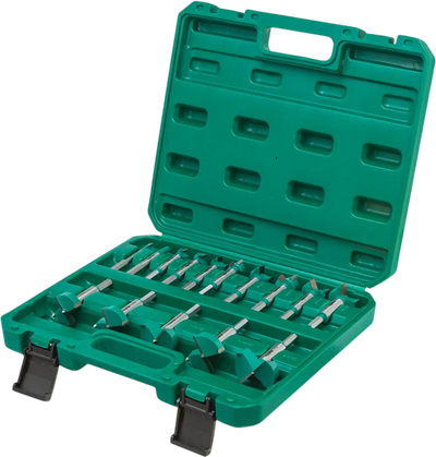 Grizzly T33698 Forstner Bits PRO 15 Pc Tungsten Carbide Hex Shank Bit Set 5/16