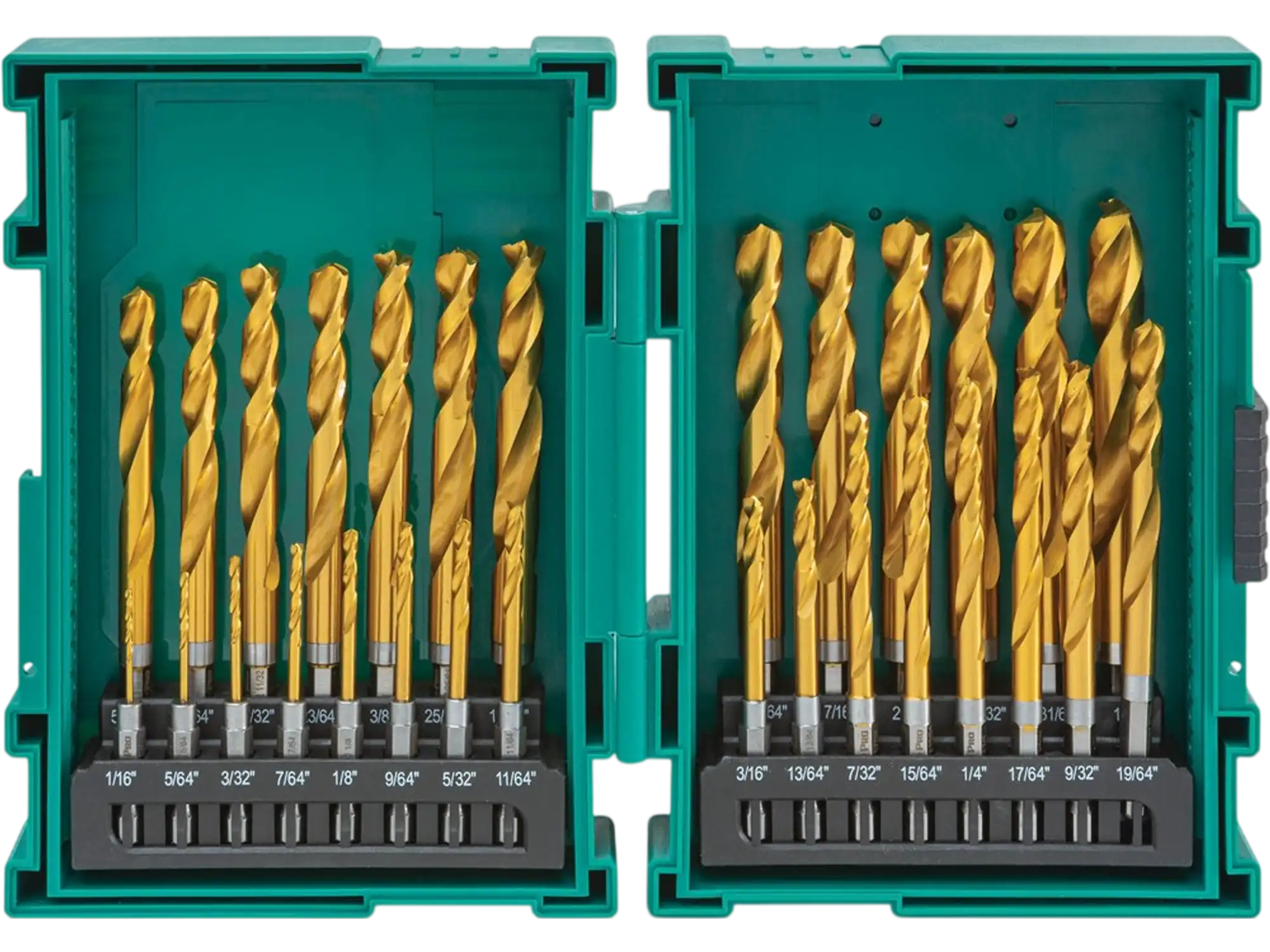 Grizzly T33841 Drill Bits PRO M2 HSS TiN-Coated Quick-Release Hex Shank Drill Bit Set 29 Pc New