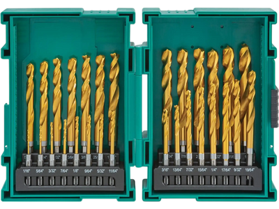 Grizzly T33841 Drill Bits PRO M2 HSS TiN-Coated Quick-Release Hex Shank Drill Bit Set 29 Pc New