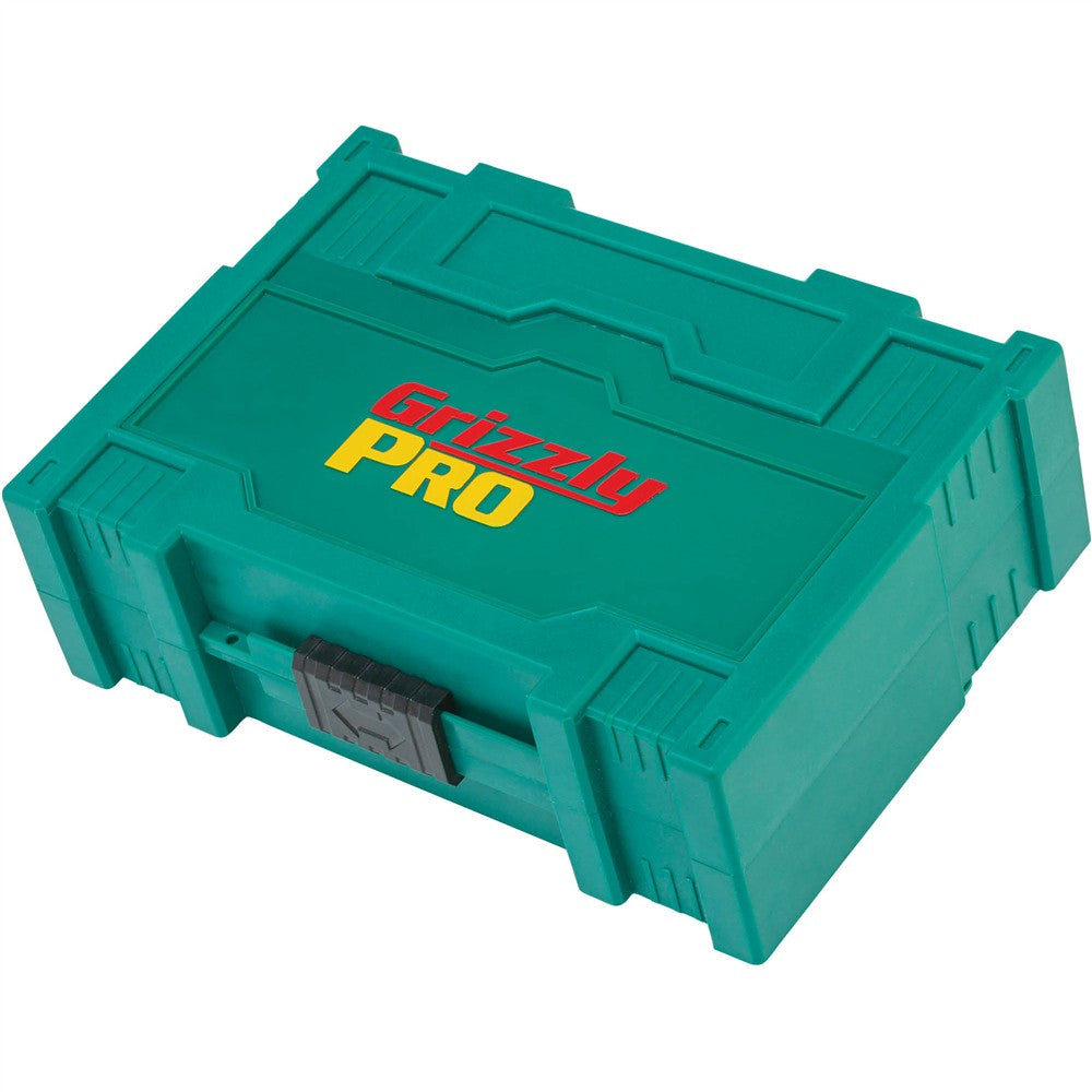 Grizzly PRO T33841 - M2 HSS TiN-Coated Quick-Release Hex Shank Drill Bit Set, 29 Pc.