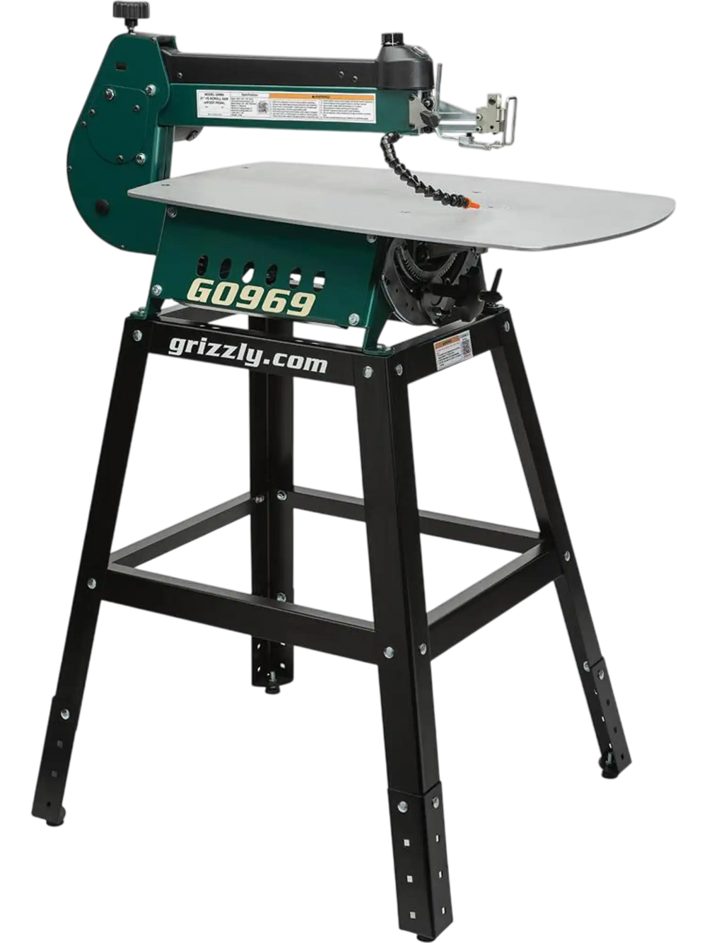 Grizzly T33906 - 21" Variable-Speed Scroll Saw with Foot Pedal and Stand