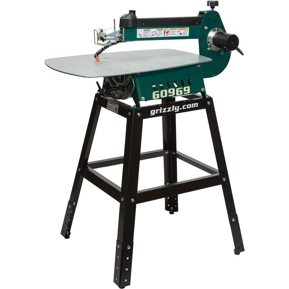 Grizzly T33906 - 21" Variable-Speed Scroll Saw with Foot Pedal and Stand