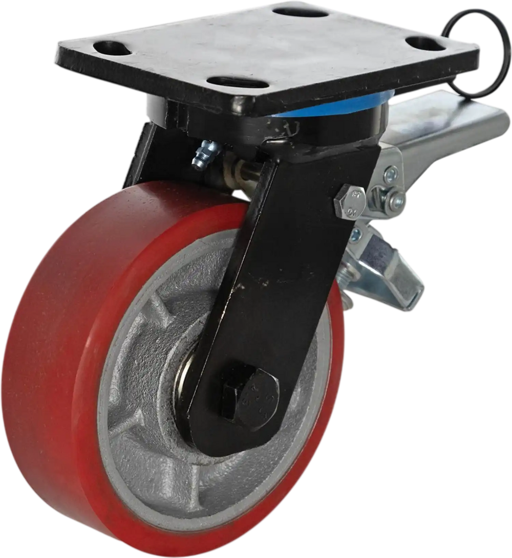 Grizzly T34015 - 6" Heavy-Duty Swivel Caster with Brake and Rotation Lock