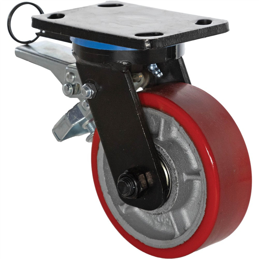 Grizzly T34015 - 6" Heavy-Duty Swivel Caster with Brake and Rotation Lock