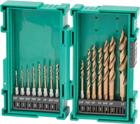 Grizzly PRO T34016 - 15-Pc. M35 Cobalt Step Point Drill Bit Set
