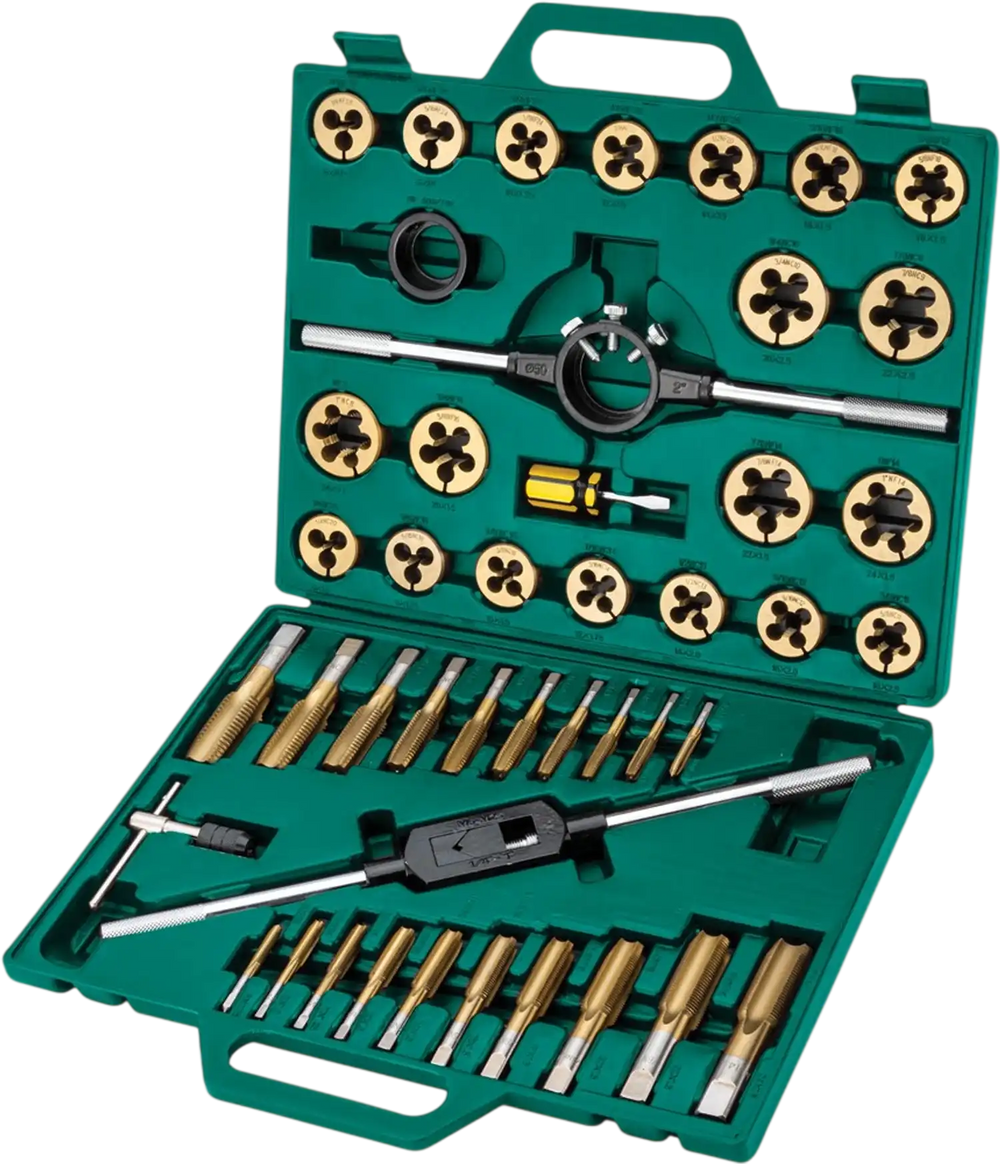 Grizzly T34074 - 45-Pc. SAE TiN Coated Tap & Die Set