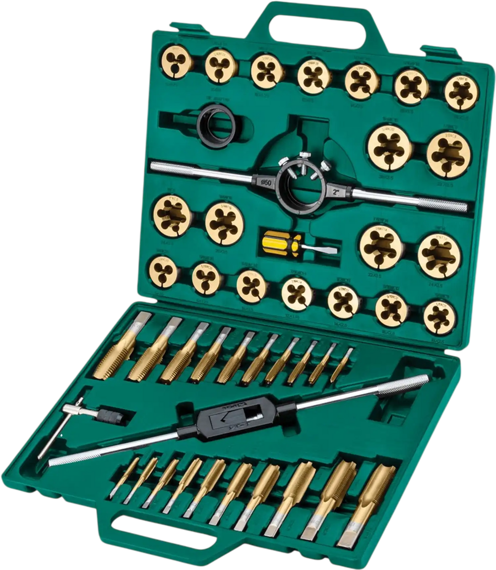 Grizzly T34078 - 45-Pc. Metric TiN Coated Tap & Die Set