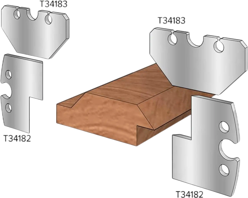 Grizzly T34183 - 3/4" V-Shiplap Side Knives, 2-Pk.