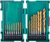 Grizzly PRO T34201 - 15-PC M2 HSS TiN-Coated Quick Release Hex Shank Brad Point Bit Set