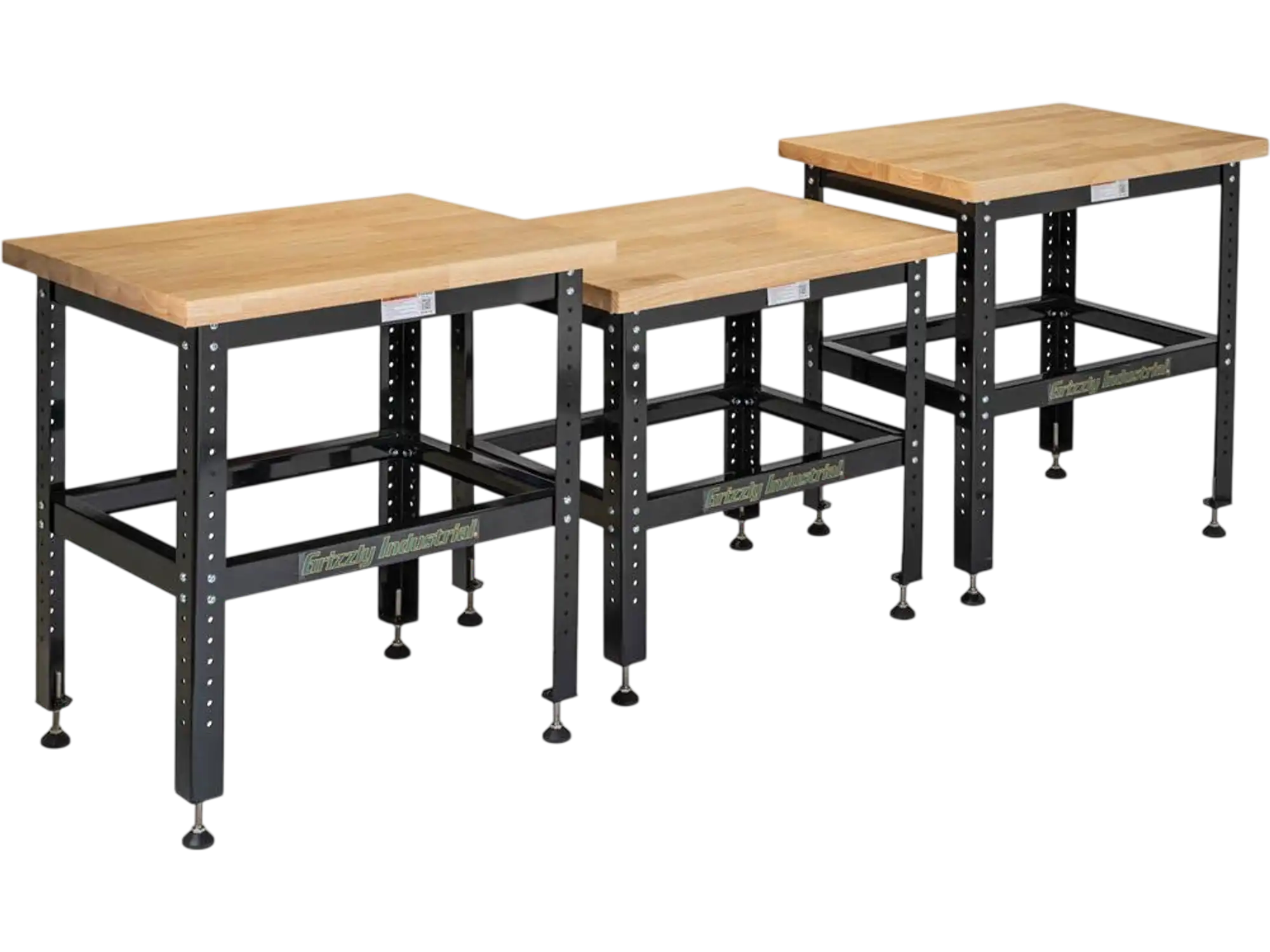 Grizzly T34445 Stand 3-Pc Miter Saw Workstation Butcher Block Top New