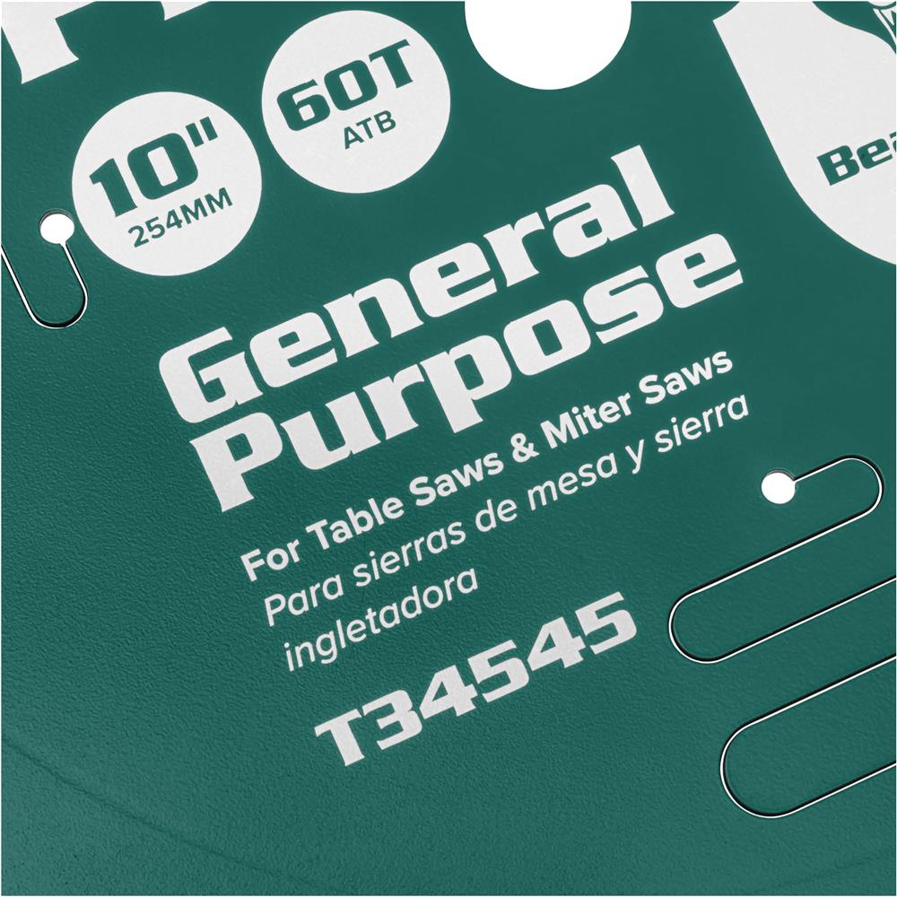 Grizzly PRO T34545 - 10" x 5/8" 60T ATB Combination Saw Blade