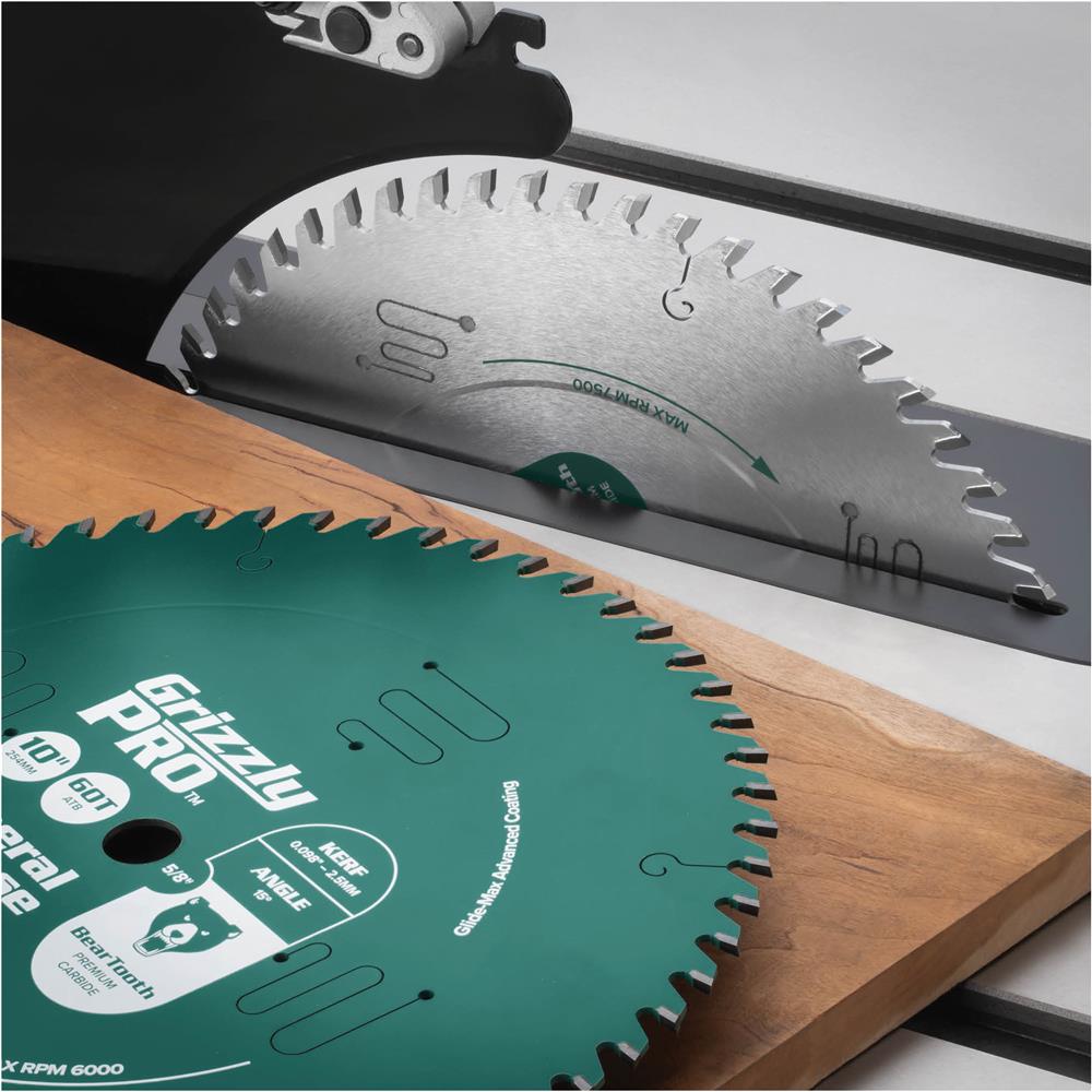 Grizzly PRO T34545 - 10" x 5/8" 60T ATB Combination Saw Blade