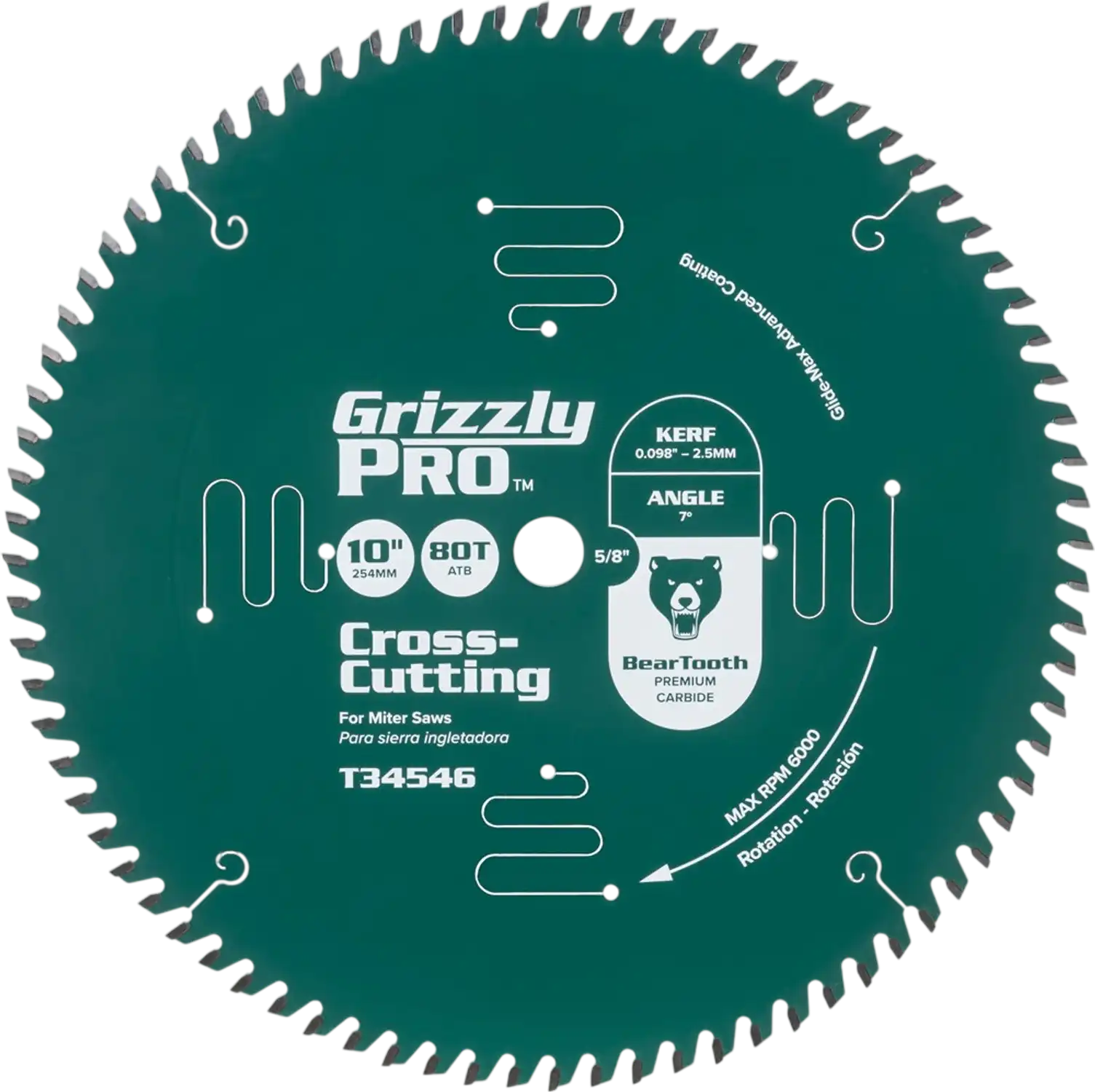 Grizzly T34546 Circular Saw Blade PRO 10