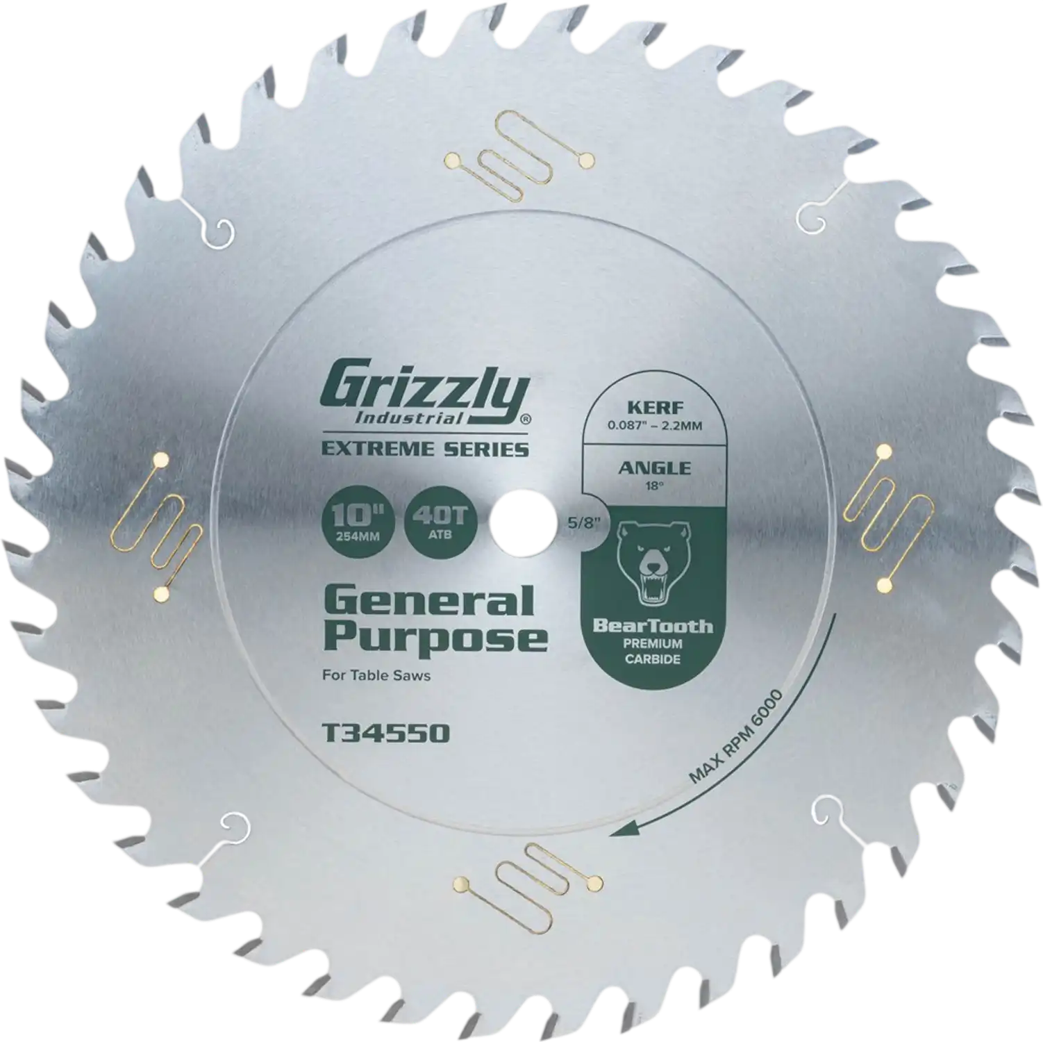 Grizzly T34550 Circular Saw Blade Extreme Series Thin Kerf Combination Saw Blade 10