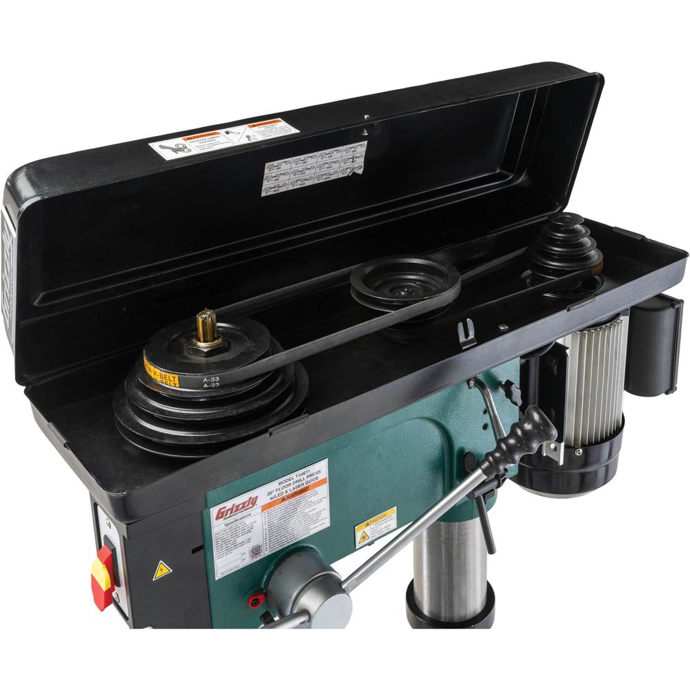 Grizzly T34611 - 20" Floor Drill Press w/ LED & Laser Guide