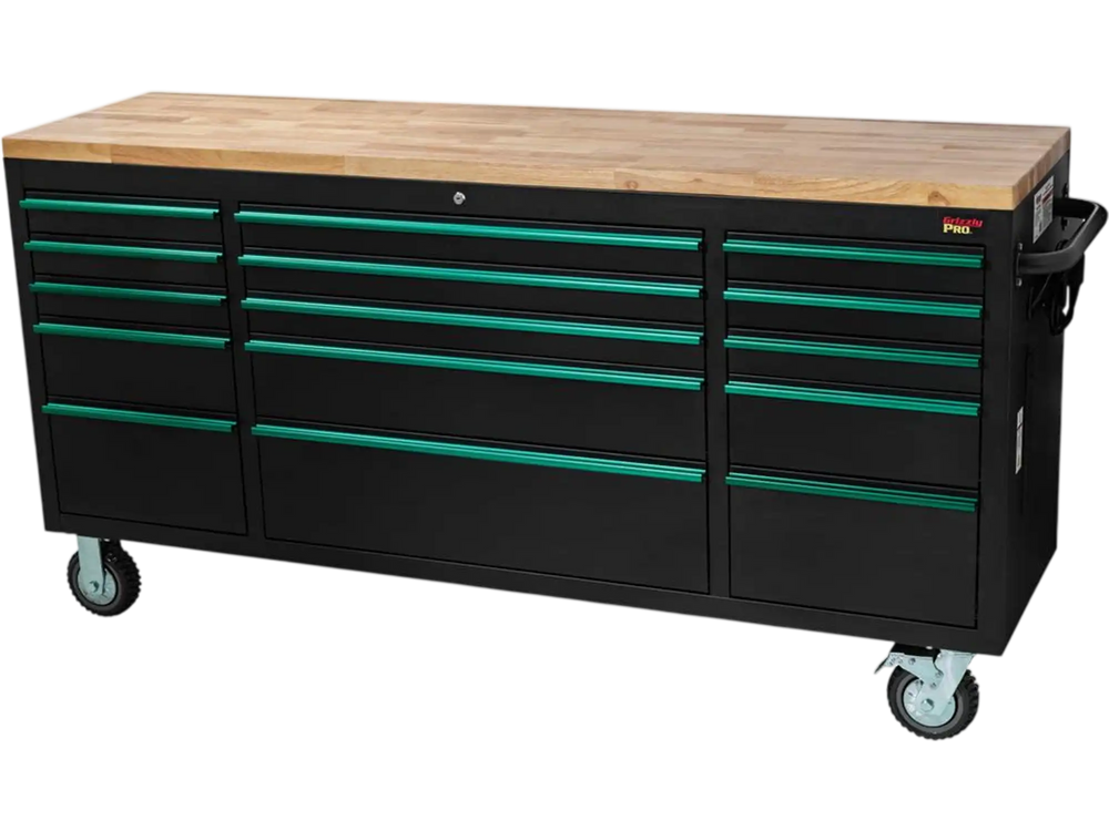 Grizzly PRO T34622 - 72" 15-Drawer Tool Cabinet w/ Outlets
