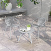 All Weather PP Patio Conversation Set with Round Coffee table and 2 Chairs-Gray - Gallery View 1 of 10