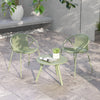 All Weather PP Patio Conversation Set with Round Coffee table and 2 Chairs-Green - Gallery View 1 of 10