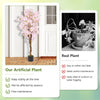 5 FT tall artificial cherry blossom tree with pink flowers, realistic moss, and stable flowerpot for home or office.