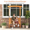 Wooden bench with pergola design, made of natural fir wood, perfect for garden decoration and comfortable seating for.