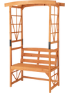 Patio garden arbor with pergola and 2-seat bench made of natural fir wood, perfect for garden decoration and climbing.