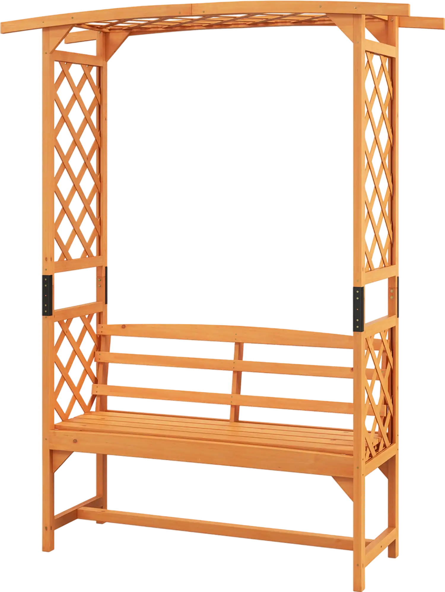 Costway 6.5' Patio Garden Arbor Pergola 2-Seat Bench 61758932 New