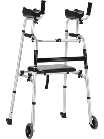 Costway Height Adjustable Rollator Walker Seat Armrest Pad 26410935 New