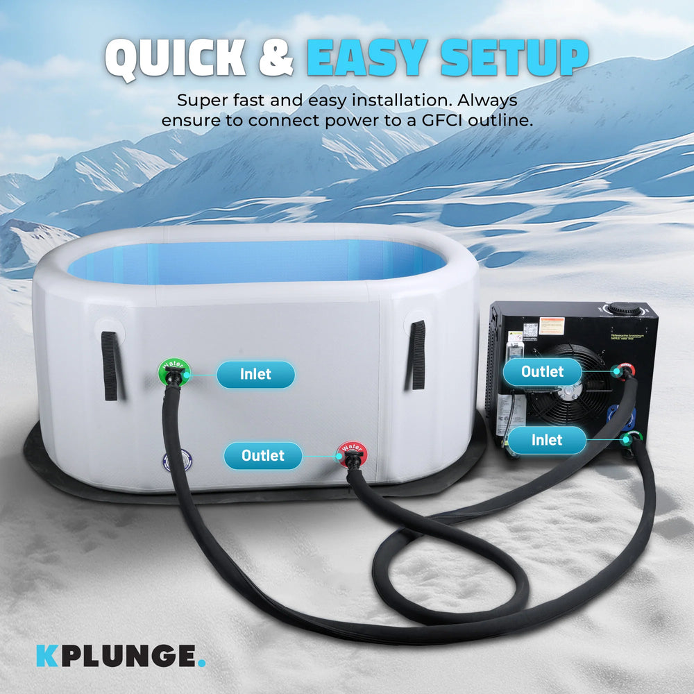 K-Plunge Kodiak Inflatable Cold Plunge Hot Tub 1-Person with Lid and Pump New