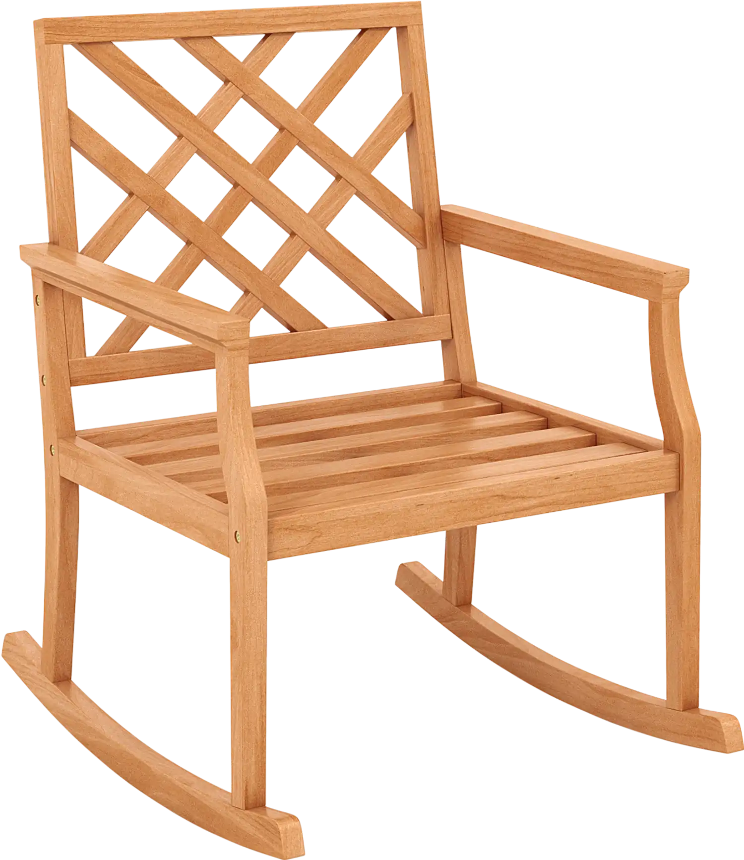 Costway Teak Wood Outdoor Rocking Chair w/ Backrest Slatted Seat 39571846 New