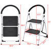 Folding step stool with iron frame and anti-slip pedals, featuring two steps for safe access in home or office tasks.