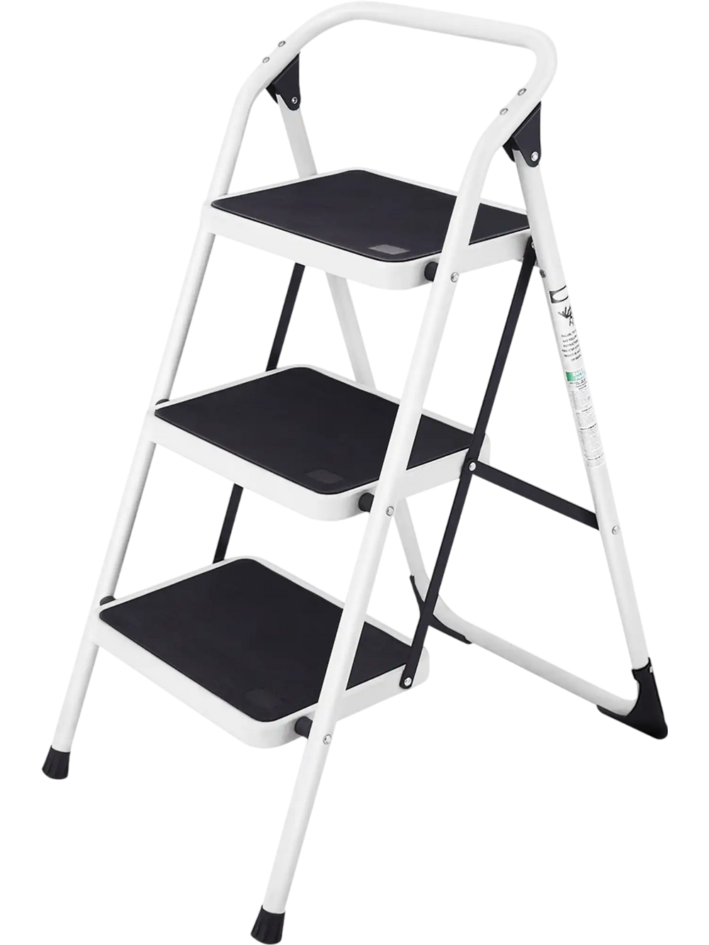 Folding 3-Step Ladder with Handgrip and Anti-Slip Platform