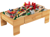 100-Piece Double-Sided Wooden Train Set Table with Storage Drawer for Kids Age 3 +