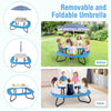 Toddler outdoor activity table with adjustable umbrella, weather-resistant HDPE, suitable for up to 8 kids indoors or.