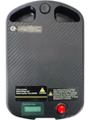 Air Elite Max Battery with warning labels and view of on off button on a white background