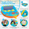Inflatable towable tube for 3 riders with nylon cover, featuring backrest and easy inflation for water sports fun.