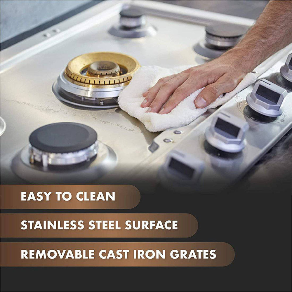 FOTILE 30-inch Tri-Ring stainless steel gas cooktop GLS30501, cleaning the stainless steel surface