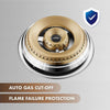 FOTILE 30-inch Tri-Ring stainless steel gas cooktop GLS30501, flame failure protection feature