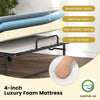 4-inch luxury foam mattress featuring breathable fabric and non-slip base, designed for twin size folding bed comfort.