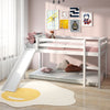 Twin Size Low Sturdy Loft Bed with Slide Wood-White - Gallery View 1 of 9