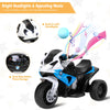 BMW licensed 6V kids electric motorcycle in blue with working headlights and music, perfect for indoor and outdoor play.