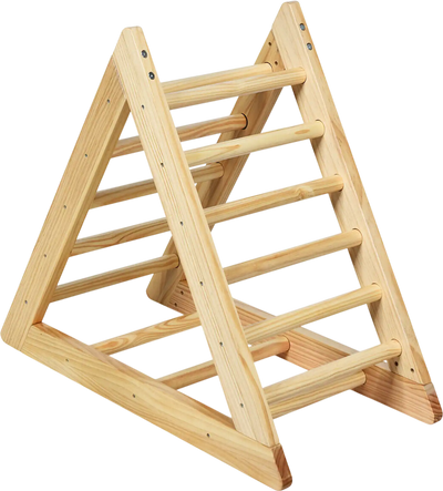 Costway Wooden Triangle Climber Toddler Step Training Slide 91205467 New
