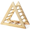 Wooden triangle climber for toddlers, made of pine, safe for children, supports 135 lbs, ideal for muscle development.
