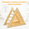 Wooden triangle climber for toddlers with a solid triangular structure, made of pine, ideal for step training and skill.
