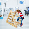Wooden triangle climber for toddlers, made of pine, safe and sturdy, ideal for step training and motor skill.