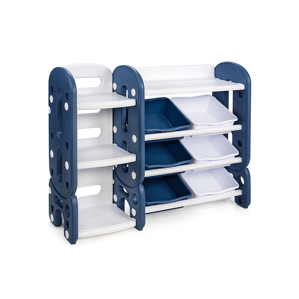 Kids Toy Storage Organizer with Bins and Multi-Layer Shelf for Bedroom Playroom -Blue - Gallery View 1 of 12