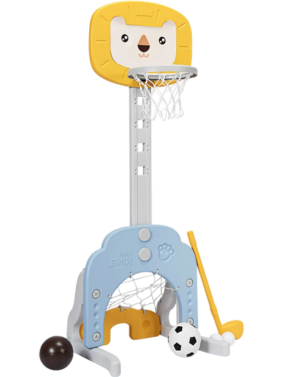 Costway 3-in-1 Adjustable Kids Basketball Hoop Sports Set 16874532 New