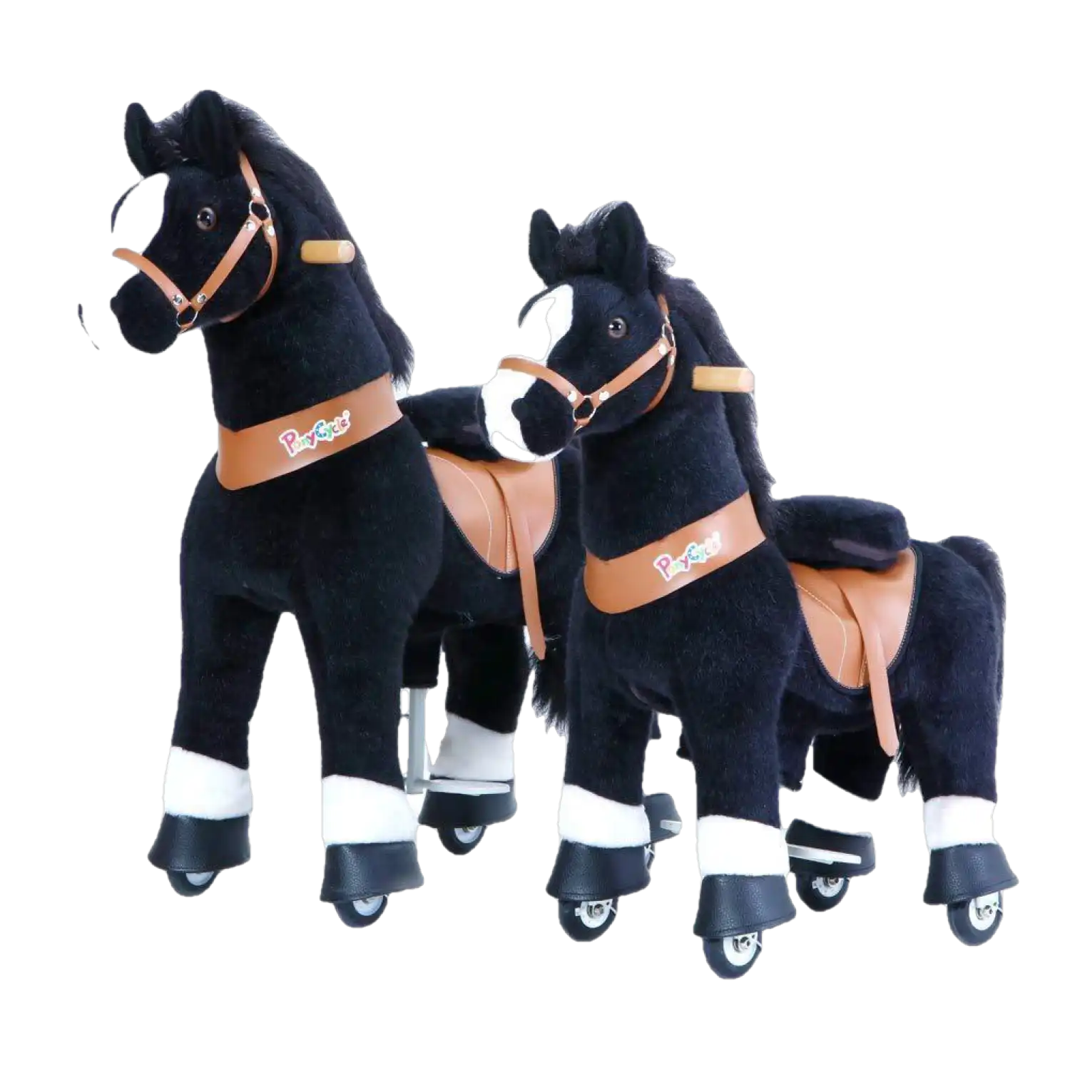 PonyCycle Vroom Rider U Series U426 Ride-On Pony Black With White Hooves Large New
